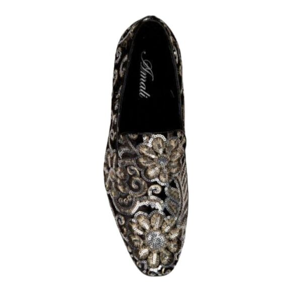 MEN'S AMALI FABIAN SPARKLE LOAFER DRESS SHOE WITH PATTERNED SEQUINS. - Picture 2 of 6